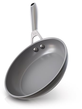 Ninja Ceramic Pro 8 Fry Pan, Non-Stick Pan, Nontoxic, PTFE Free, Ceramic Coated, Stainless Steel Handle, Stove and Oven Safe to 550°F, All Stovetops & Induction Compatible, Black, CW30020BK