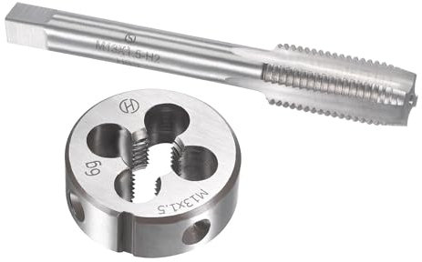 TOP-VIGOR M13 x 1.5mm Metric Tap and Die Set, Machine Thread Screw Tap with Round Threading Die, Heavy Duty Tap & Die Kit for DIY, Repair, Cutting External and Internal Thread