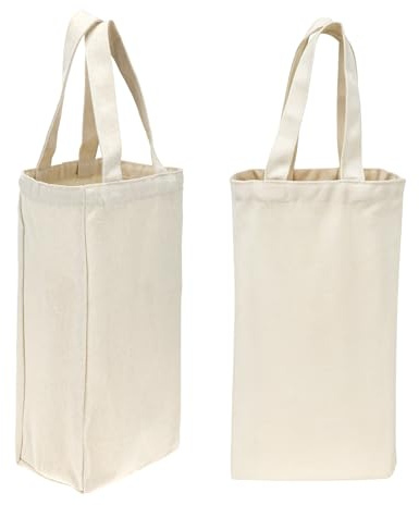InnoHHustle Bolsas de vino, 2 unidades, bolsa de yute, portabotellas, presentación, bolsas de vino, bolsas de regalo para botellas con cierre ajustable, blanco, 10,5 x 7 x 2 cm, Unisex Adulto