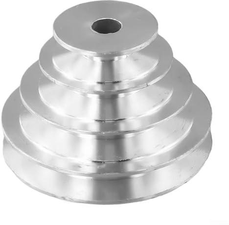 Aluminium-Pagoden-Riemenscheibe, V-förmige Pagoden-Riemenscheibe, 4/5-Stufen-Riemenscheibe mit Antriebsriemen für Tischbohrmaschine (14 mm)