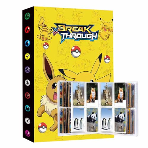 Album para Cartas, Álbum de Tarjetas de Coleccionista,Album Cartas Libro Titular Protección Cartas 4 Bolsillos por Página 30 Páginas Con Capacidad para 240 Cartas STR4