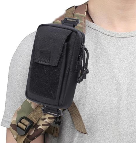 Nailon con Correa para el Hombro para Mochilas, Bolsillo Frontal con Cremallera, diseño Multifuncional | Bolsillo de Caza montado en la Correa, Adicional Ligera para Equipo de Camping, Caza y
