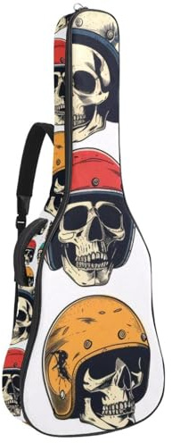 Gitarrentasche in voller Größe, 101,6 cm, 104,4 cm, 106,7 cm, Tragetasche für E-Bass, klassische Gitarre, Löwenzahn und Libellen, Wildblumen, Blumenkräuter, Mehrfarbig 04, 42.9x16.9x4.7 in, Lässiger