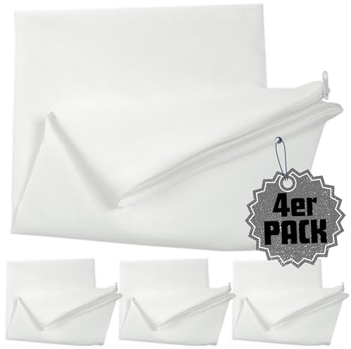 Qooltex Kissen Inlett ohne Füllung 35x35 cm 4er Pack Set 100% Baumwolle | Kopfkissen Inlett leer 4er Pack, Individuell befüllbar, Innenkissen, Kissenbezug, für Dekokissen, Sofakissen, Bettkissen