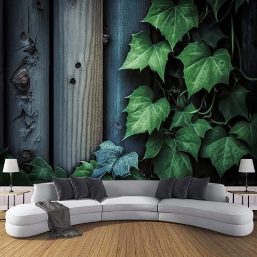 MIATCENRT Papier Peint Panoramique 3D, Clôture Lierre, Adulte Enfant Autocollant Mural, Pour Salon Chambre À Coucher Couloir Moderne Espace Visuel De Plantes Murale