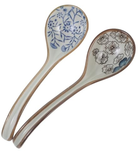 Cabilock 2stücke Keramische Löffel Bogenlöffel Für Suppe Und Reis Delikate Küchenaccessoires Für Täglichen Gebrauch Hochwertiges Porzellan Mit Elegantem Design