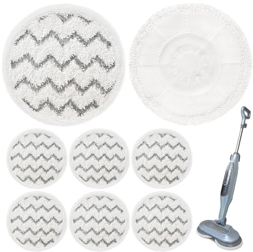 Moorstdel Confezione da 8 panni per scopa a vapore compatibili con scopa a vapore Shark, panni riutilizzabili in microfibra per cucina/bagno/pavimenti in legno, alta capacità di assorbimento e potere