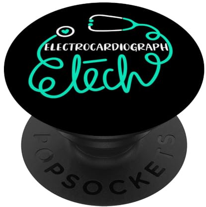 Electrocardiograph Tech Cute EKG Technician Technologist PopSockets Adhesive PopGrip