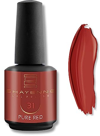 SHAYENNE UV LED Gel Nagellack 15ml – 31 Pure Red Rot – Langanhaltend & Hochglänzend – Für UV/LED Lampe – Maniküre & Pediküre – Made in Germany
