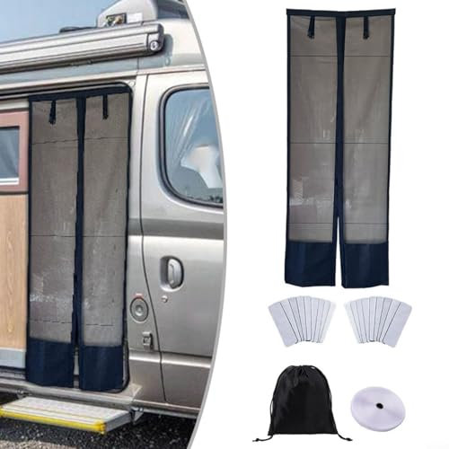 CWOQOCW Fly Screens For Doors Magnetic Mesh Screen Door Curtain For Sliding Doors Fine Mesh Insect Protection Net With Strong Magnets For RV Outdoor Living
