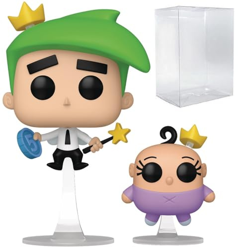POP Animation: The Fairly Odd Parents - Cosmo and Poof Funko Vinyl-Figur (gebündelt mit kompatibler Box-Schutzhülle), mehrfarbig, 9,5 cm