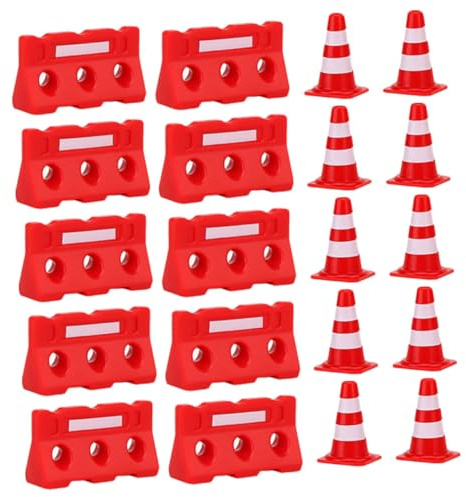 LALADEFIEE 20pcs Traffic Mini Traffic Road Cones Signs for Table Play Engaging Educational for Imaginative Play and Safety Awareness