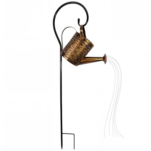 iPobie Lights Garden, LED Watering Can Lights, Starry Fairy Night Light with String Lights for Garden Patio Yard(White)