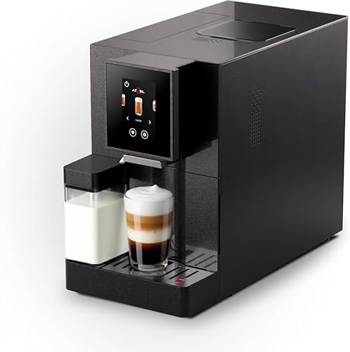 Atvel A6 Kaffeevollautomat mit App-Steuerung – 7 Getränke, Touchdisplay, Milchaufschäumdüse für Cappuccino & Latte, Dual-Boiler, Vollmetal-Kegelmahlwerk, 19 bar Druck, 4 Reinigungsprogramme