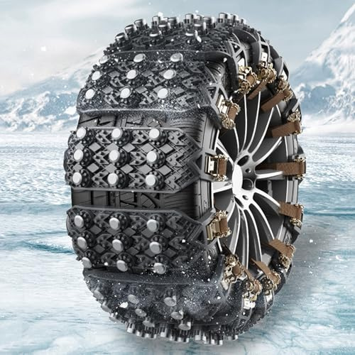 Torcarvh Pkw-Schneeketten, 10 Stück rutschfeste Notfall-Autoreifenketten, Autoreifen-Traktionskette für Reifenbreiten von 165–267 mm für Pkw, Lkw, Pickup in Schnee, Eis, Sand und Schlamm (Schwarz)
