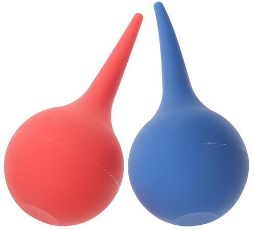 DECORNIJIA 2 Stück Ohrquetschbirne 75ml aus Gummi mit Saugnapf Ohrball zur Sanften Ohrreinigung und Wasserentfernung für Zuhause und Reisen