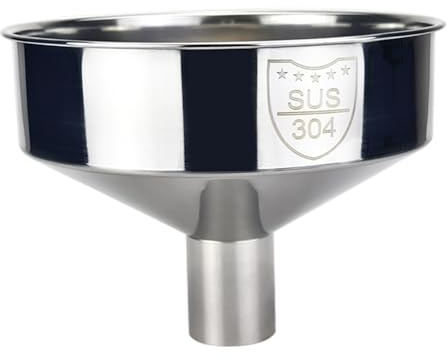 Large Mouth Funnel, 8-Inch Wide Stainless Steel Funnel for Kitchen Use, Seamless Design for Liquids & Dry Goods