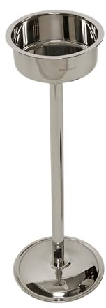 AURANACS® Paris | Champagnerkühlerständer aus Edelstahl | Höhe 71 cm | Ø 21 cm Oberschale | Ø 25 cm Fuß | Hochglanz poliert | Ideal für Bar, Lounge & Fine Dining (Single)
