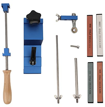 profesional de afilado de cuchillos de cocina, kit de afilado de cuchillos de chef con 4 piedras de afilar, afilador de acero inoxidable de ángulo fijo para pulido y pulido fino,
