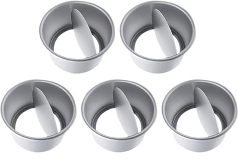 FUOYLOO Set da 5 Tortiere Rotonde da 4 Pollici in Lega di Alluminio Anodizzato Fondo Removibile, Stampo per Cheesecake Professionale per Casa e Feste, Teglie per Dolci Resistenti e