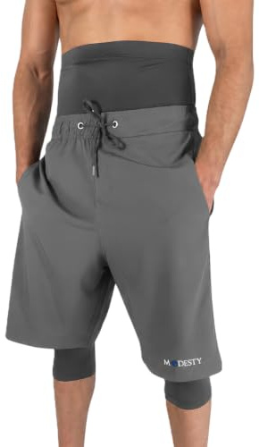 Modesty Långa Badshorts Herr med Kompressionstights Snabbtorkande UV Skydd Islamiska Awrah