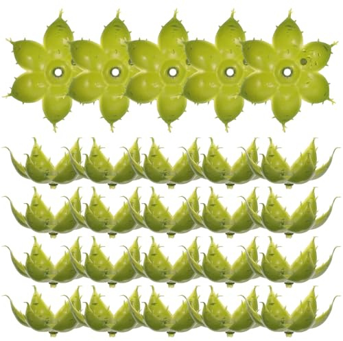 Didiseaon Sepali di Fiori Artificiali Facili da Infilare in Plastica Verde 50 Accessori Decorativi per per Composizioni Floreali e Artigianato