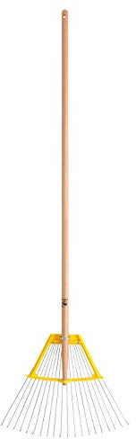 Leborgne, Râteau Multiservices Fil Rond 20 dents Manche Bois Certifié PEFC 100%, Manche extra long de 150 cm, dents robustes en acier renforcées, Fabriqué en France
