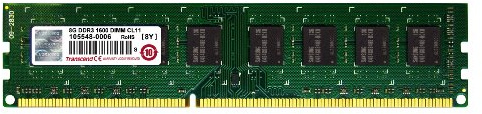 Transcend TS1GLK64V6H - Memoria RAM DDR3 de 8 GB, 1600 MHz
