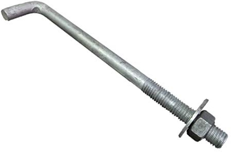 Hard to Find Fastener Hot Dip Galvanized Anchor Bolts, Sturdy Steel Anchors for Concrete, Cement, Asphalt in Construction, 3/4-10 x 12, Pack of 10
