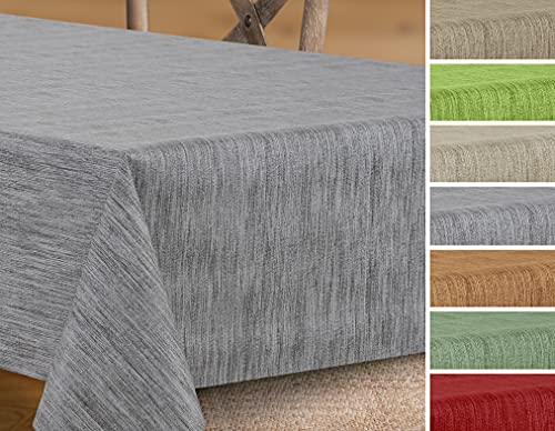 Wachstuchtischdecke rund oval eckig, Georginias Tischdecke abwischbar, Farbe und Größe wählbar (Eckig 200x140 cm Grau)