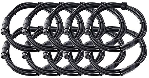 Pronomic Stage XFXM-2.5 Mikrofonkabel XLR 2, 5 m Schwarz 10er Set | Professionelles, symmetrisches XLR-Kabel, Stecker: XLR female 3-pol ? XLR male 3-pol, Länge: 2, Aderquerschnitt: 0, 226 mm²