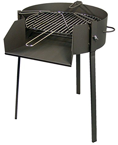 Imex El Zorro 71580 Barbacoa redonda con soporte para paella, diámetro 40 x 75 cm, NEGRO