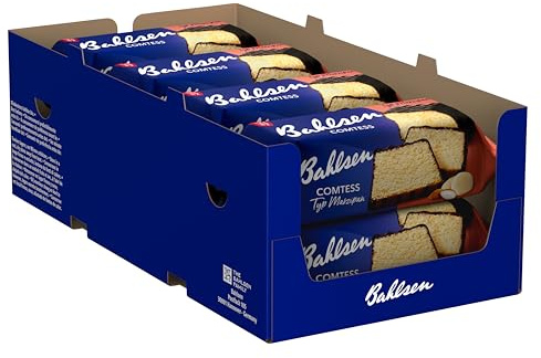 Bahlsen Comtess Marzipan - Marzipan-Rührkuchen mit Glasur, 8x350g | 8er Pack im Stapelkarton – saftiger Rührkuchen mit Marzipan & kakaohaltiger Glasur, für Handel & Gastronomie