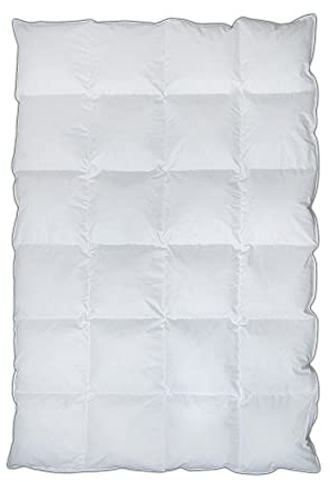 Daunendecke 155x220cm 100% deutsche Daunen verschiedene Wärmeklassen 4x6 Kassetten Garatiert keine Lebendrupf Made in Germany (155x220 gefüllt mit 1000 gr. 100% Daunen)