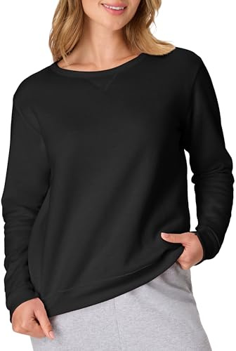 Hanes Women's EcoSmart Crewneck Sweatshirt, Ebony, Medium