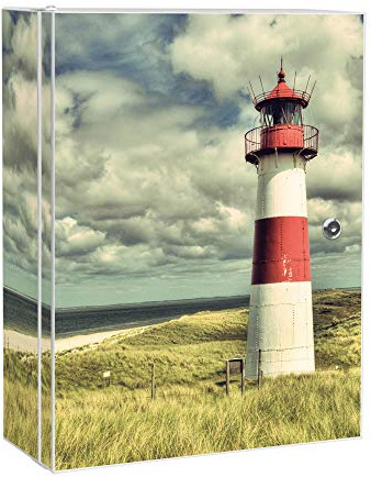 banjado Medizinschrank abschliessbar mit Motiv Leuchtturm Sylt 35x46x15cm - großer Arzneischrank für die Hausapotheke - Medikamentenschrank aus Metall zur Medikamenten Aufbewahrung