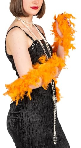DEGUISE TOI Federboa - Erwachsene, Kostümparty-Fans - Orange - One Size - Formal - Accessoire