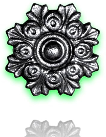 Déco fer Forgé-ROSACE FONTE DECORATION- H10 cm par 10 cm- Pour Porte Portail Portillon battant coulissant -1 Inserts Taraudés M5 Face Arriere- Usage Interieur Exterieur Satisfaction Garantie Robuste