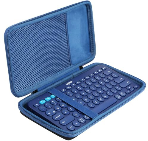 Khanka Custodia per Logitech Pebble Keys 2 K380s/Logitech K380,Tastiera Bluetooth Wireless Multi-Dispositivo, solo Custodia (Rivestimento blu)
