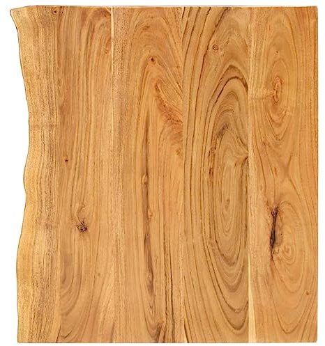 vidaXL Akazienholz Massiv Waschtischplatte Badezimmer Waschtisch Waschtischkonsole Platte Holzplatte für Aufsatzbecken Badmöbel Baumkante 58x52x3,8cm