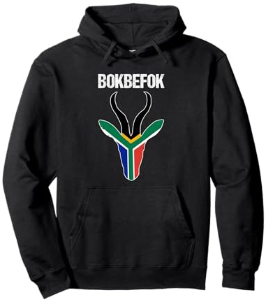 Bokbefok South African Rugby Bokke South Africa Flag Colors Pullover Hoodie