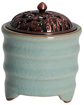 RXBFD Brûleur d'encens électronique, Four d'aromathérapie en céramique à température de synchronisation réglable - diffuseur d'arôme de Lampe à Huile Essentielle de Bois d'agar