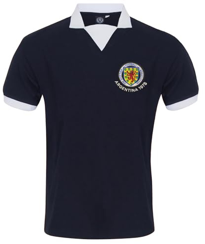 Équipe d'Écosse Officielle - Maillot de Football rétro - Homme - Coupe du Monde 1967/1978 - Bleu marine/1978/n° 15 - XS