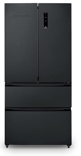 SCHNEIDER SCFD558NFB, Réfrigérateur multiportes, No frost, 531L (345+186), Dégivrage automatique, 3 clayettes verre, Alarme de porte, Pieds réglables, 41dB, Noir mat