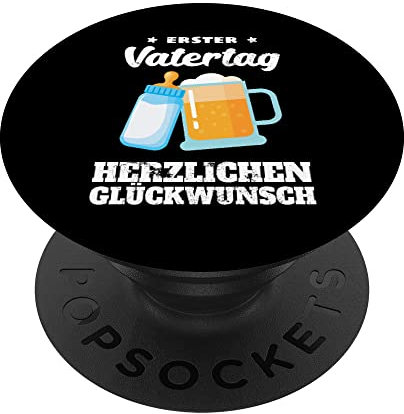 Erster Vatertag Bier Babyflasche Papa Vater PopSockets mit austauschbarem PopGrip