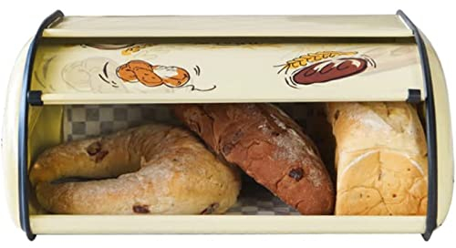 ABGRC Cocina Panera Panera con Tapa abatible, panera Vintage para encimera de Cocina, contenedor de Almacenamiento Multifuncional, Soporte para Pan de Gran Capacidad Decoración