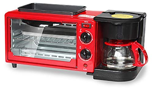 Macchina per la colazione multifunzione 3 in 1, caffè, teiera, forno teppanyaki, pane, tostapane, macchina da forno, padella, forno per pizza