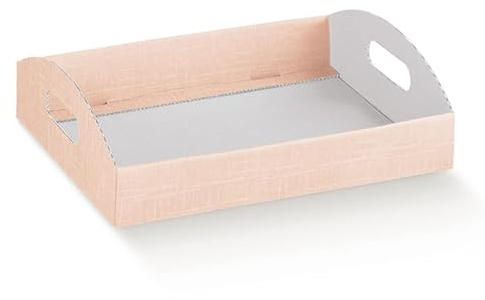 Formoso Cesto Vassoio in Cartone Rosa Porta Bomboniere o Regalo Misura 43,5 x 29 x h 4,5 cm Art 12854