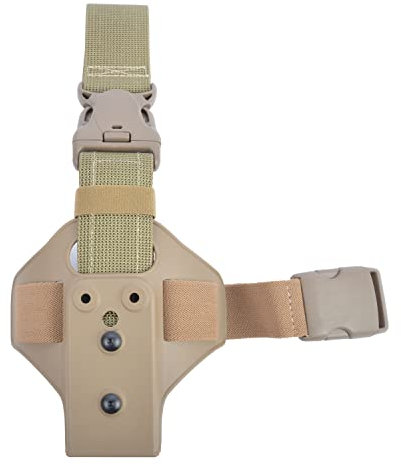 Safariland 6005 TAC Mini Beinplatte (abnehmbar) / beige (FDE Brown), mit kompletter Bebänderung