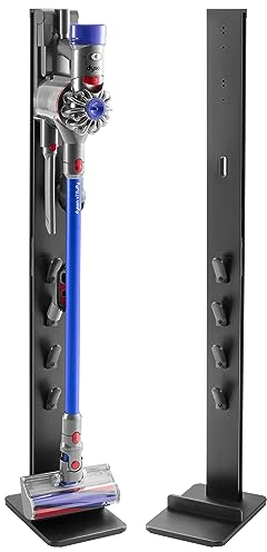RICOO Staubsauger Halterung Ständer Kompatibel für Dyson Akkusauger Bodenständer V6 V7 V8 V10 V11 V12 V15 Staubsaugerhalter SH002 Organizer Zubehör Stand Rahmen ohne Bohren Schwarz